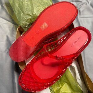 Tory Burch Mellow Jelly Mules Red Mary Janes Sandals Size 6